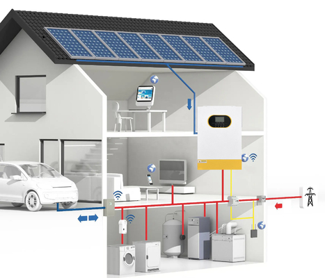 48V 5.5kw Ηλιακός Υβριδικός Μετατροπέας On/Off Grid 6.2KW Υβριδικός Μετατροπέας Συχνότητα 50Hz/60Hz