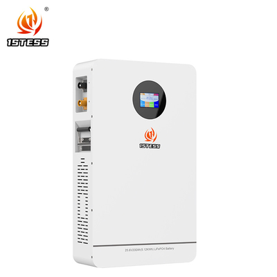 Τείχος 25.6V Lifepo4 200Ah 5.12kwh Lithium μπαταρία Pack για ηλιακό σύστημα ενέργειας