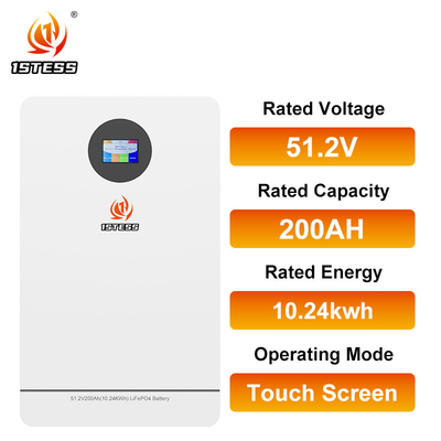 10.24kwh 51.2V 200Ah μπαταρία αποθήκευσης ενέργειας για το σπίτι με χωρητικότητα χημεία ιόντων λιθίου και 6000 κύκλους