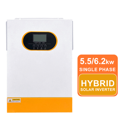 6.2kw 5.5KW 48V Υβριδικός Ηλιακός Inverter Καθαρού Ημιτόνου με MPPT Υψηλής Τάσης Εισόδου Μπαταρίας Λιθίου RS485 Επικοινωνία