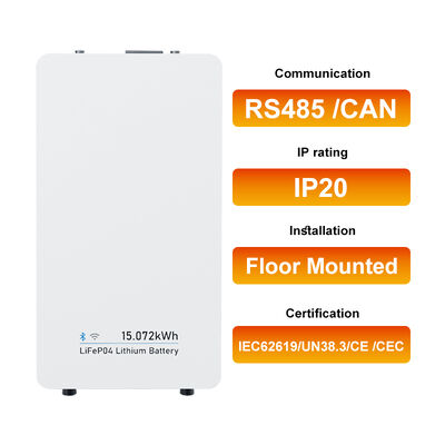 Μονάδα Αποθήκευσης Ενέργειας Οικιακής Χρήσης 48V 314Ah 15kWh LiFePO4 Μπαταρία Λιθίου Όλα σε Ένα Επιτοίχια