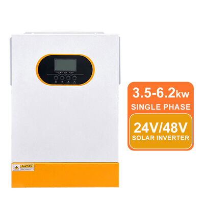 5,5KW 6,2KW 48V ηλιακός μετατροπέας καθαρού ημιτονοειδούς κύματος MPPT 500Vdc Είσοδος υψηλής τάσης Μονοφασικό πλέγμα απενεργοποίησης με ενεργοποίηση μπαταρίας λιθίου