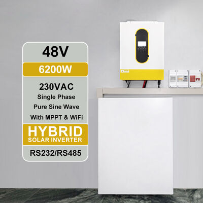 Έξοδος 6200W 6500W Είσοδος Φ/Β 48V Μονοφασικός Ηλιακός Μετατροπέας Καθαρού Ημιτονικού Κυμάτων MPPT Υψηλή τάση για οικιακές συσκευές